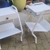 50s boarding school bedside table