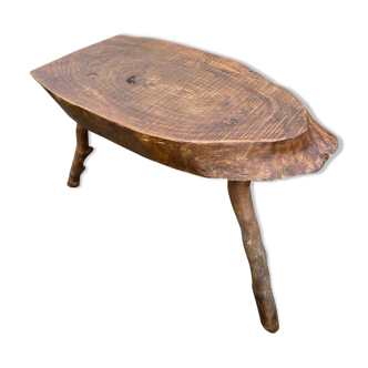 Vintage brutalist wooden coffee table