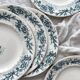 5 old flat ironstone plates “Cyrano” Longwy