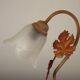 Vintage French Goose Neck Lamp - Grape Detail - Opaque Glass Shade