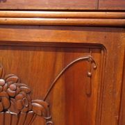 Enfilade Art Déco en noyer et plateau en marbre