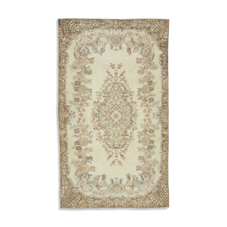 Handmade oriental beige rug 177 cm x 300 cm