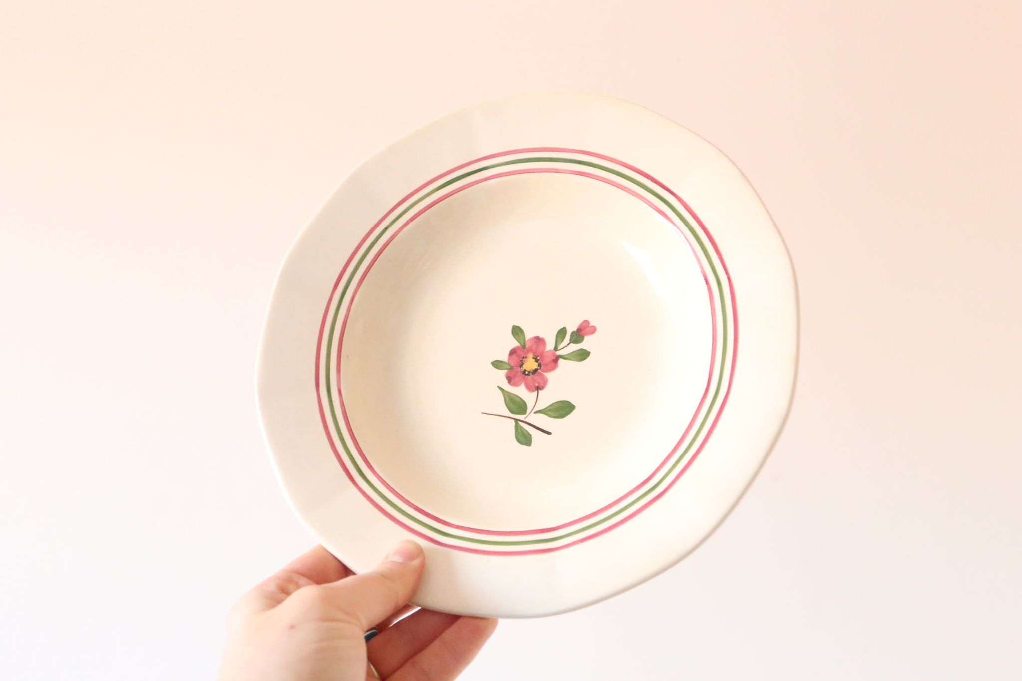 Set of 4 hollow plates Sarreguemines Armelle pattern, vintage