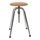 JIDE Limoges workshop / industrial stool leather / chrome metal