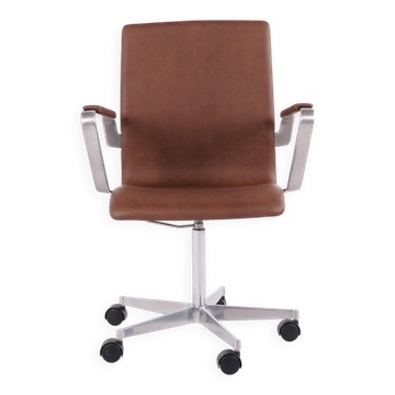 Oxford classic office chair - model 3291 - brown leather - Arne Jacobsen - Fritz Hansen
