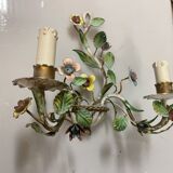 Florentine Tole Flower Sconces, Set of 2