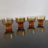 Vintage amber orange Italian espresso cups
