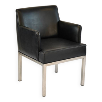Black leather armchair