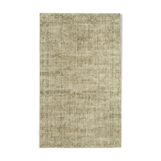 Hand-knotted vintage turkish beige carpet 181 cm x 294 cm