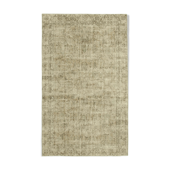 Tapis beige turc vintage noué à la main 181 cm x 294 cm