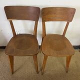 Ensemble table et 4 chaises en bois vintage