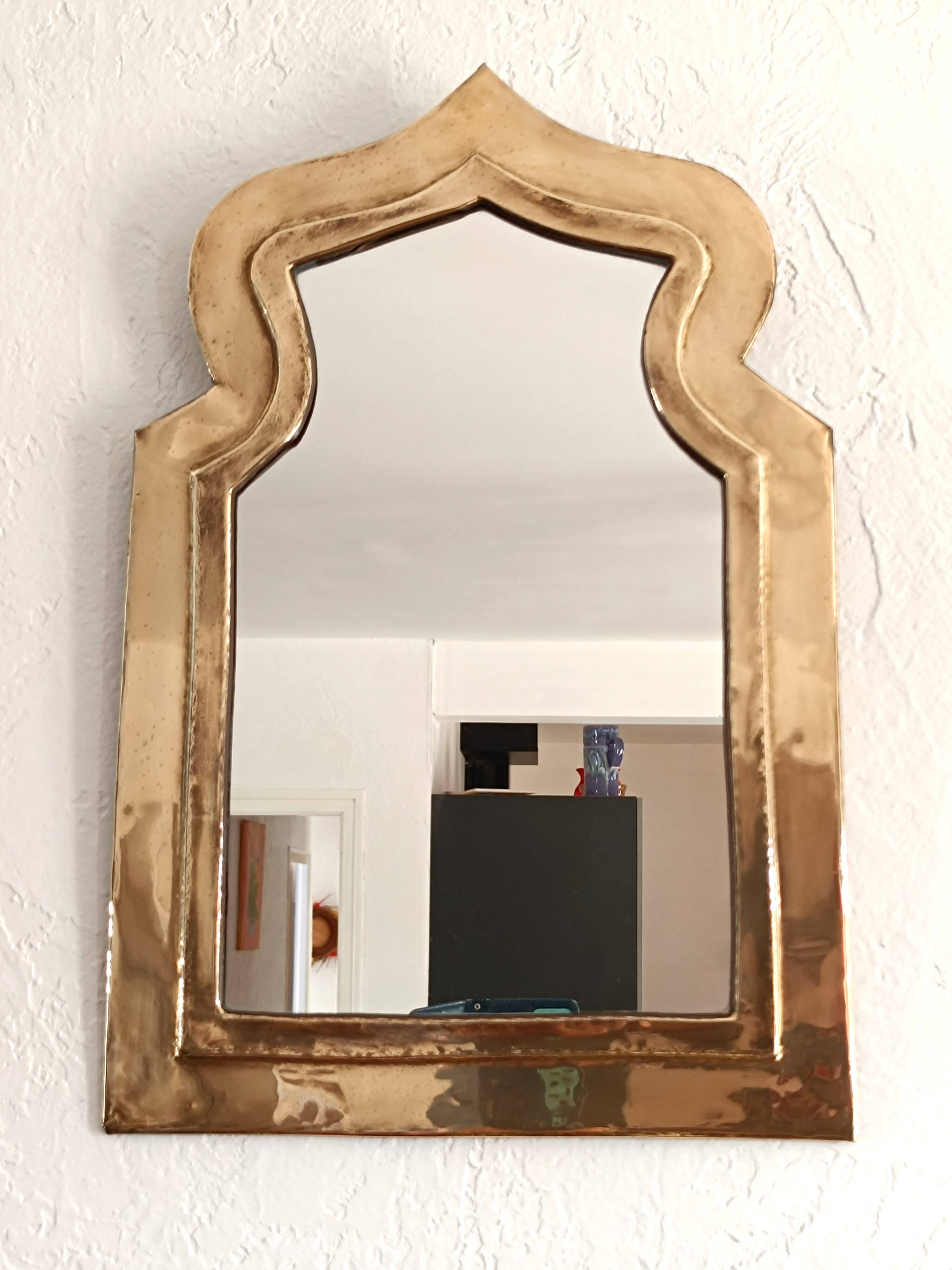 Moroccan brass mirror