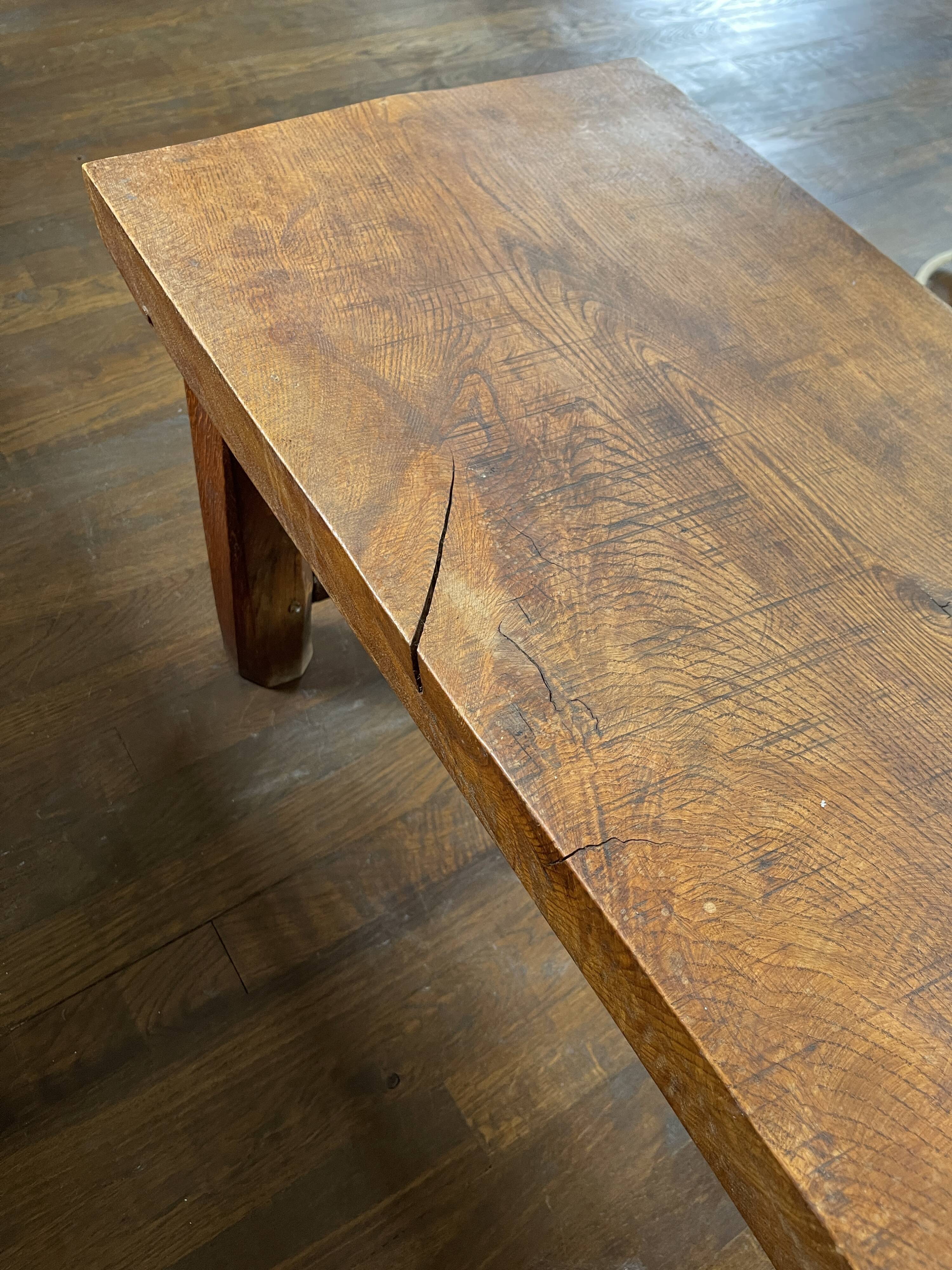 Table base brutalist solid wood