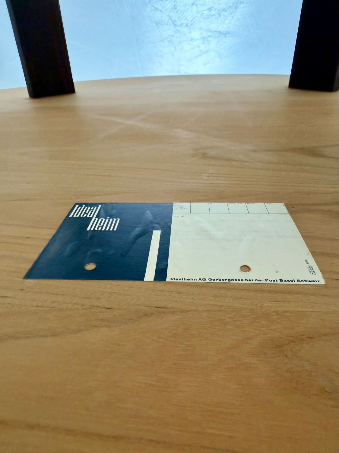 Vintage marquetry wooden table designed by Dieter Waeckerlin for Idealheim an70.