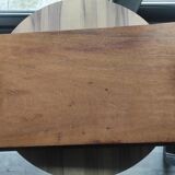 Antique carved wooden tray with openwork handles and edges