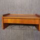 Scandinavian bedside wall shelf in teak