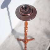 Vintage ashtray, ashtray on tripod wooden foot, push ashtray, tripod ashtray
