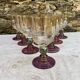 Vintage coloured tinted glass footed glasses