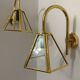 Vintage gold swan neck wall lights