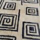Moroccan Berber rug in cream and black 300x200 cm – spiral geometric pattern