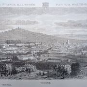 Vesoul, Haute-Saône, printed illustration from 1883.