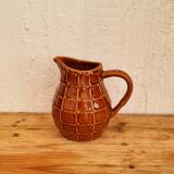 Vintage Saint Clément jug with a caramel checkered design.