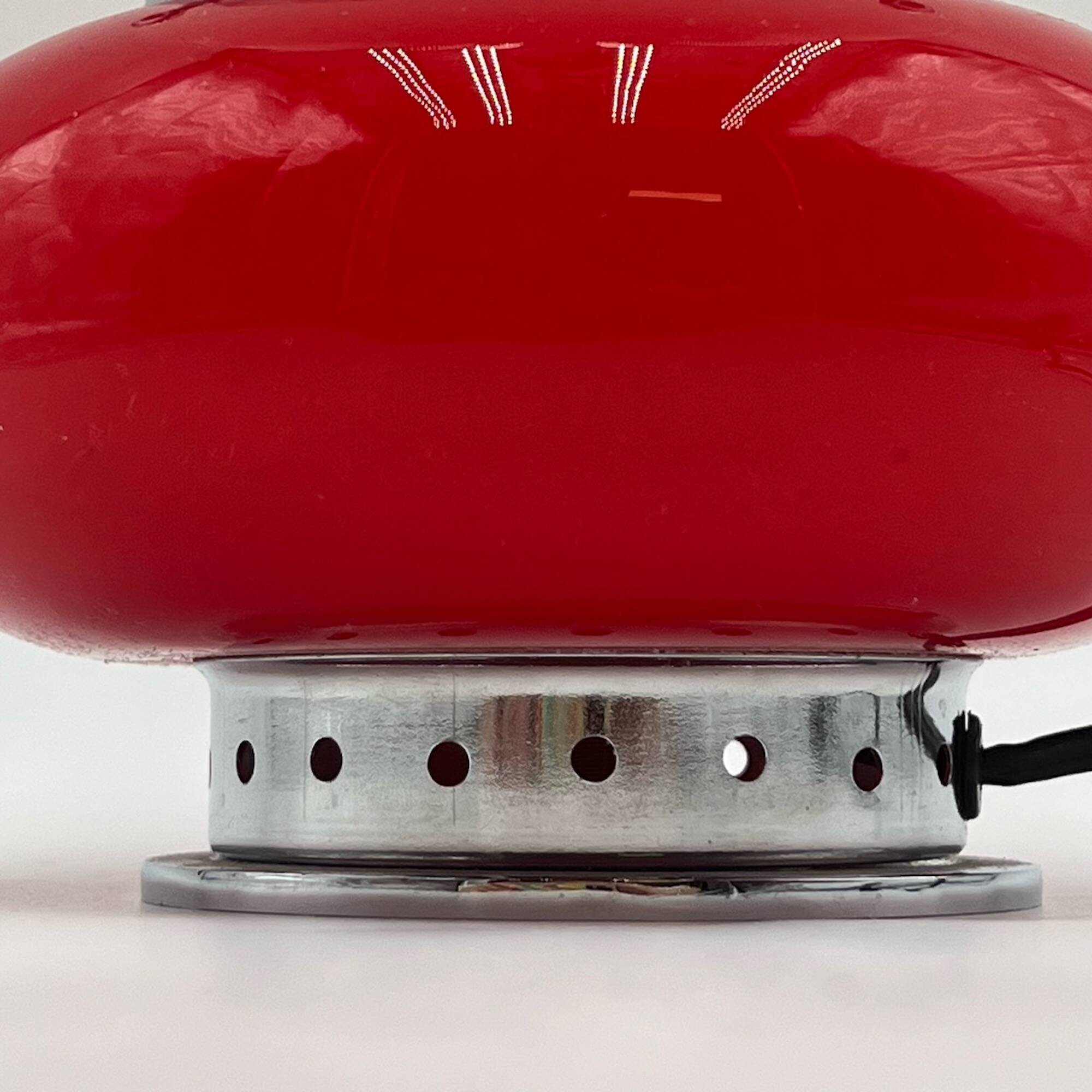 Murano Glass Red Table Lamp Mazzega, 60s