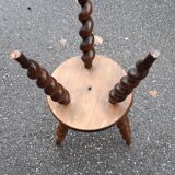 Pair of twisted tripod stools