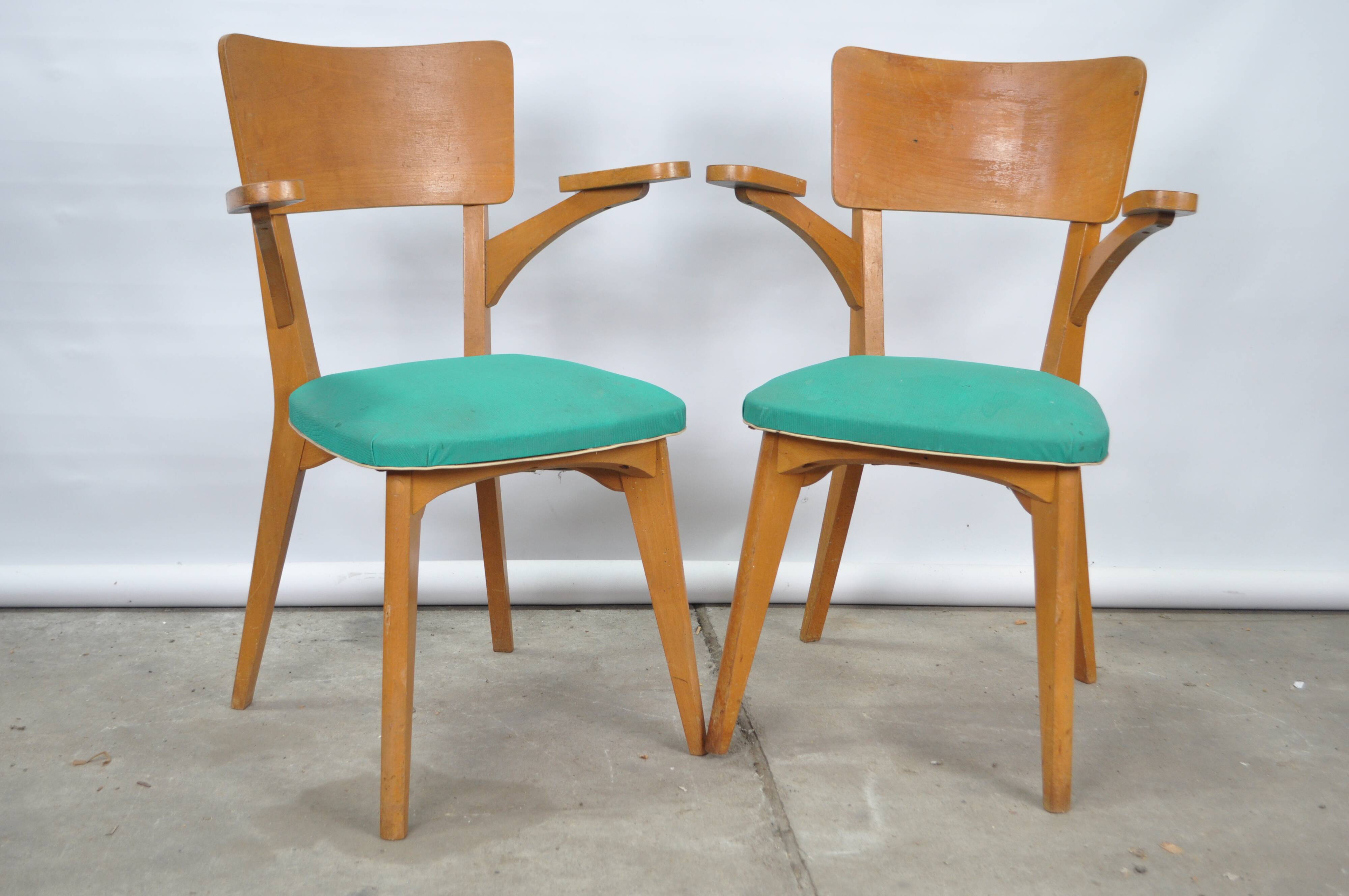 Bridge armchair with compass legs