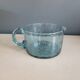Large 2L pitcher in blue bubble glass