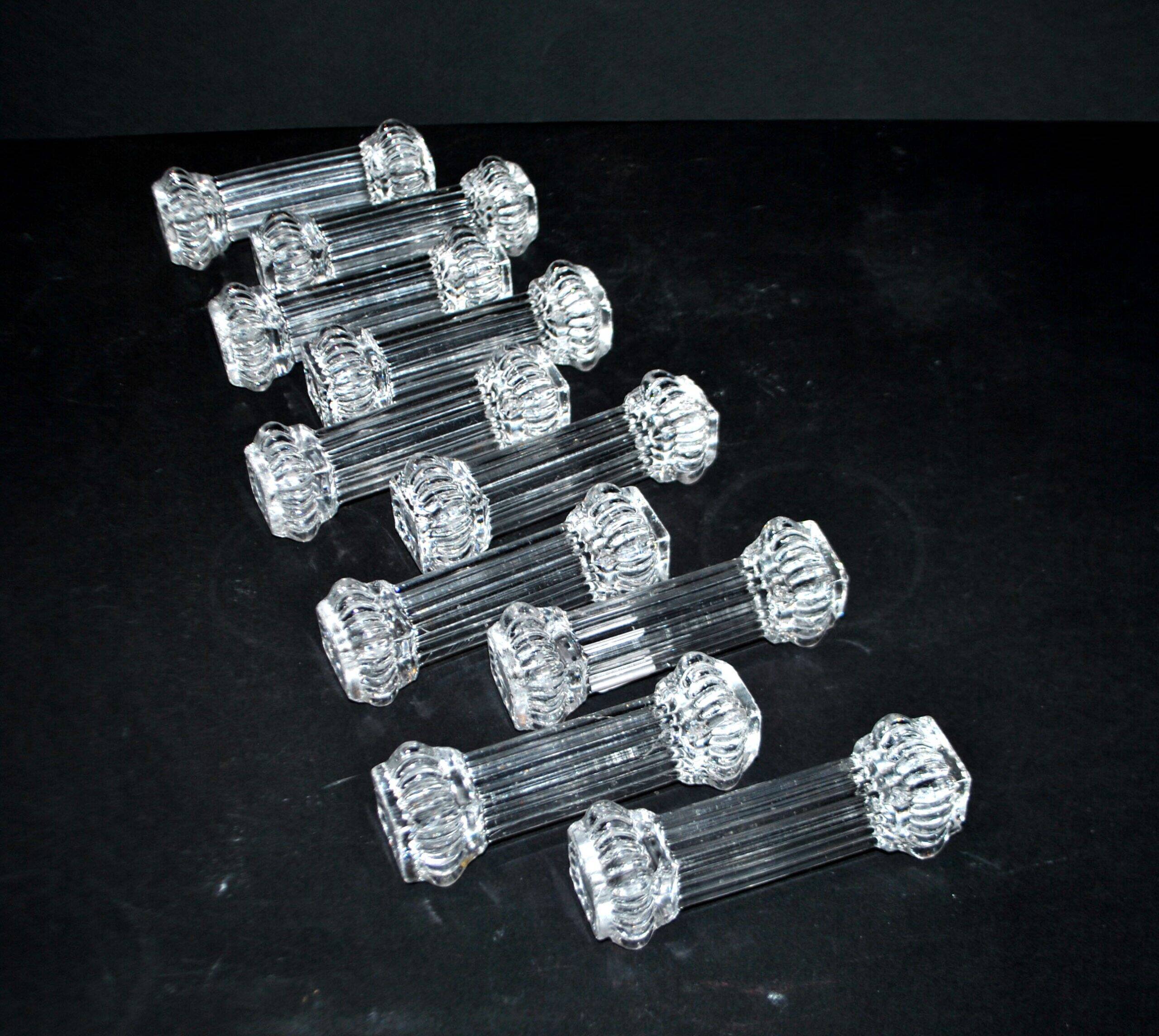 Portieux set of 10 antique molded glass knife rests – tableware