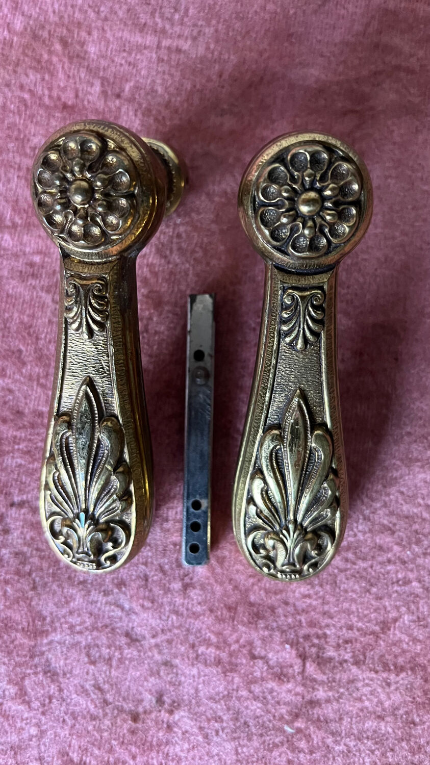 Pair of antique bronze handles