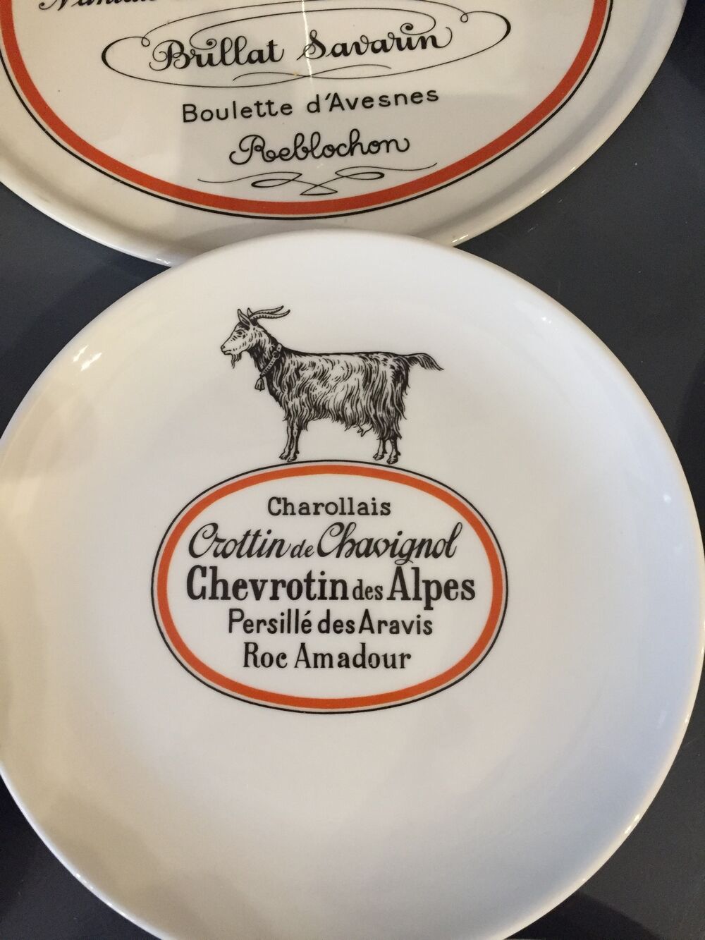 CHEESE SERVICE 12 PLATES AND PORCELAIN TRAY AUTEUIL CREATION JACQUES LOBJOY