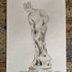 Tableau signé aquarelle monochrome étude dessin statue musée classique « sortie du bain »
