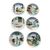 6 Sarreguemines dessert plates