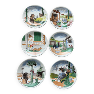 6 Sarreguemines dessert plates