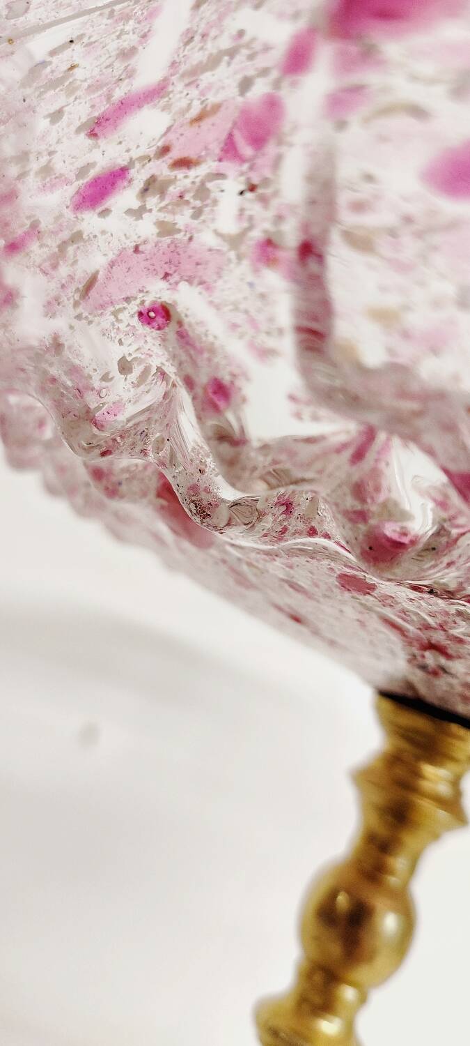 Frutero "Art Nouveau" en cristal de Murano. Italie, années 1940.