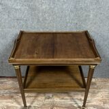 Parisian serving cart with Louis XVI style system in mahogany and bronzes
