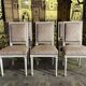 Suite of 6 Louis XVI style chairs in embossed velvet