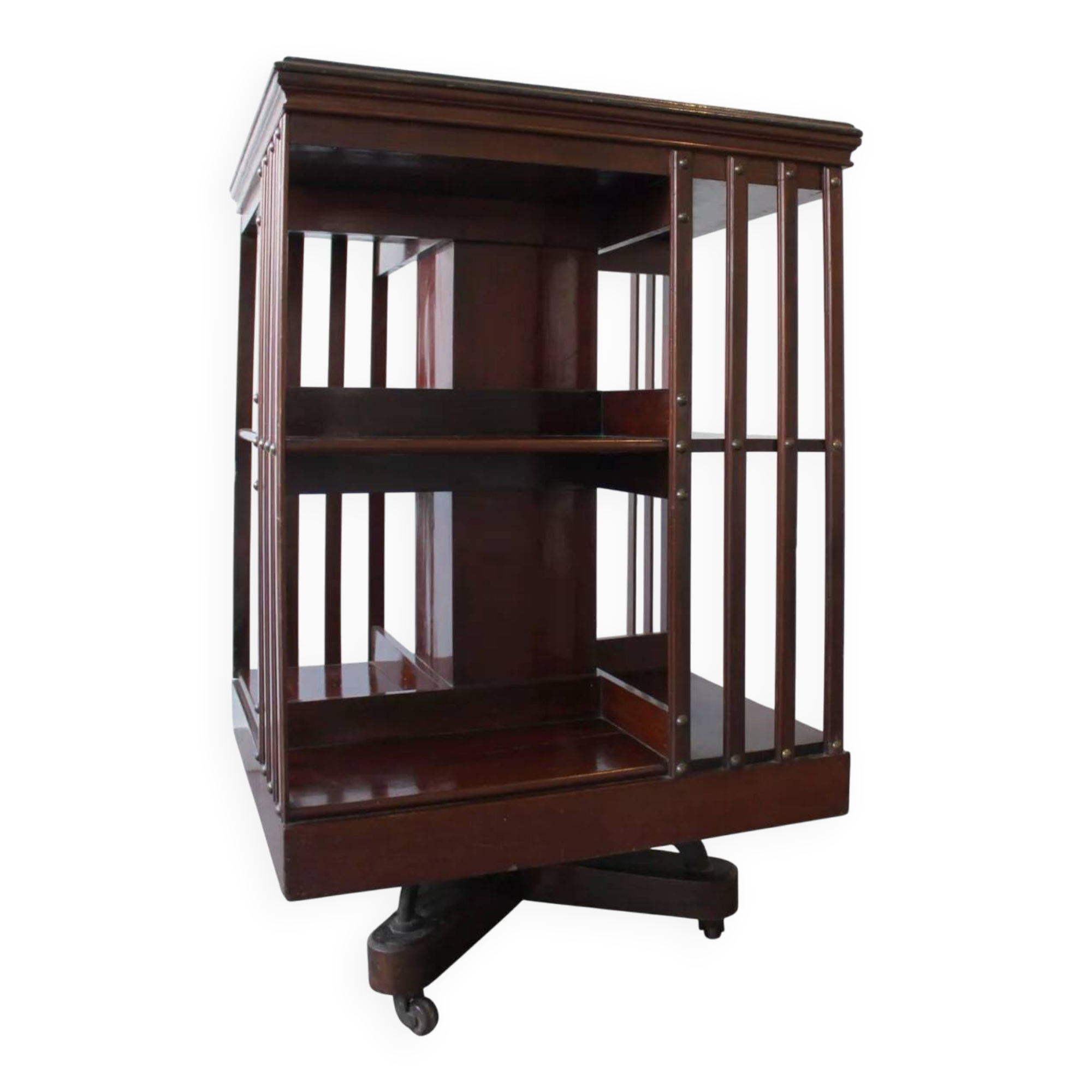 Rotating mahogany library, Regency style, early 20th century.