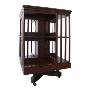 Rotating mahogany library, Regency style, early 20th century.