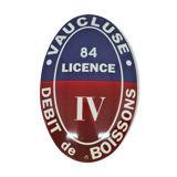 Enamelled plate license IV vaucluse