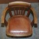 Fauteuil de directeur ancien circa 1900 époque Édouardien en cuir