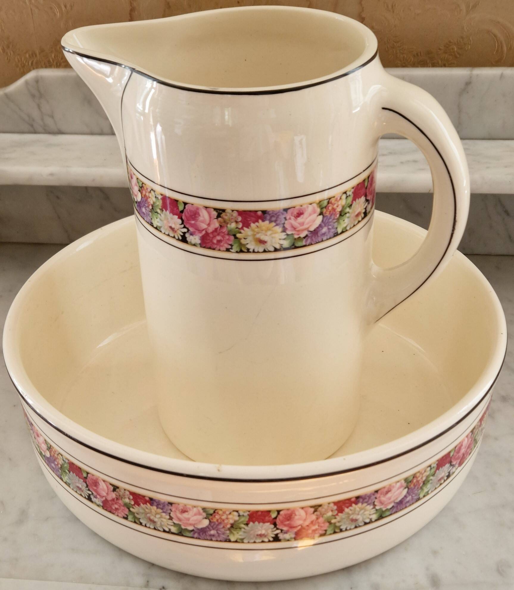 Ditmar-Urbach Olymp toilet service jug & basin 1940s/50s Czech