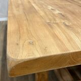 Solid pickled elm farmhouse table