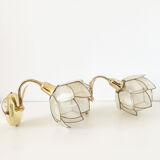 Pair of mother-of-pearl flower sconces