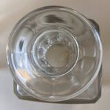 Portable Art Deco liquor cabinet in mahogany & metal with 3 Baccarat crystal bottles.