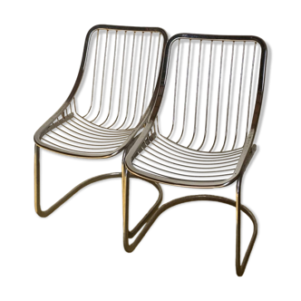 Steel wire chair duo