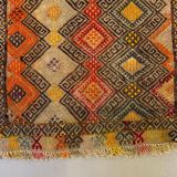 Vintage Turkish Mini Kilim 88x50 cm Wool Small Kelim Runner, shabby Chic