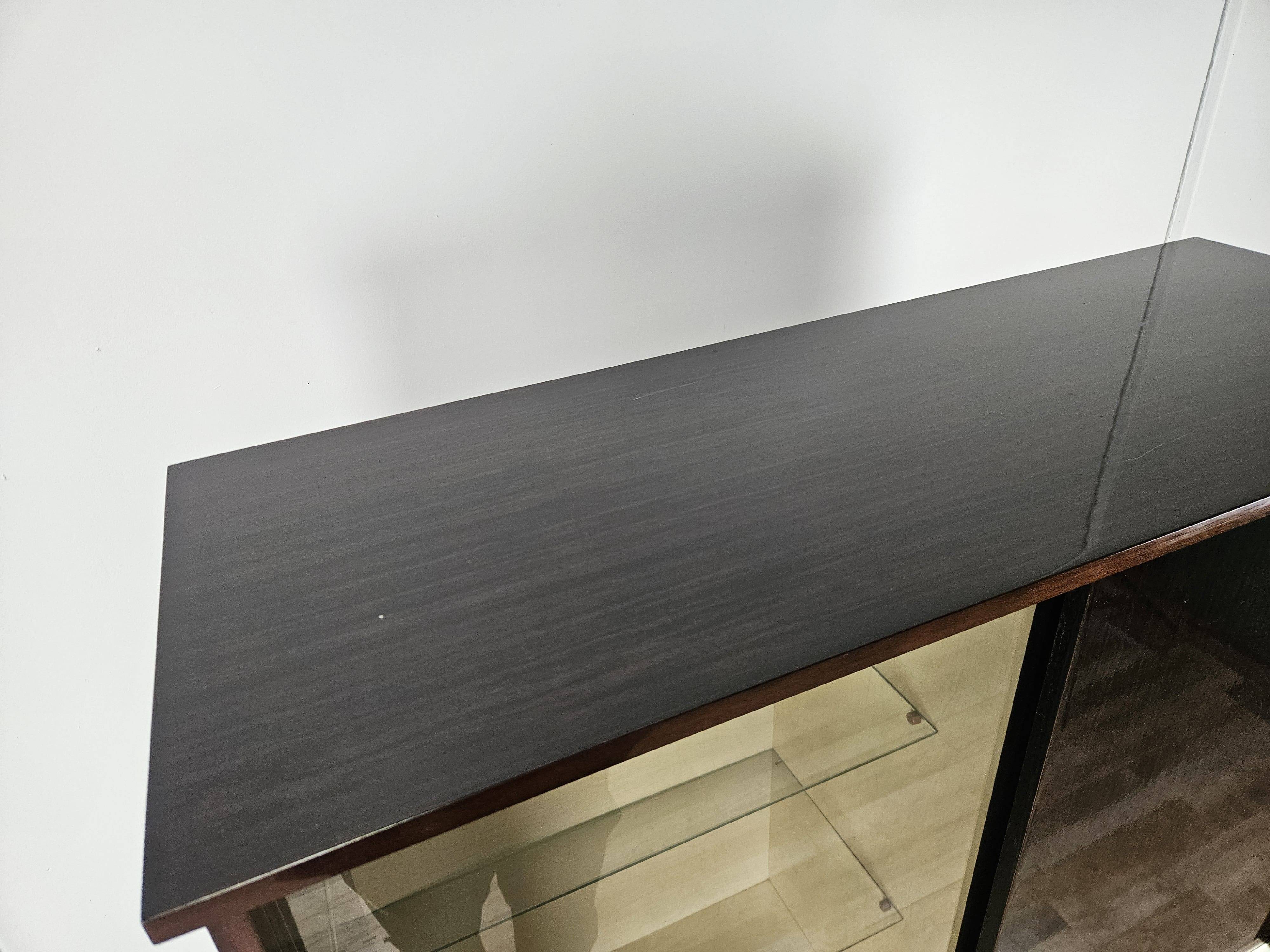 1950s rosewood display cabinet